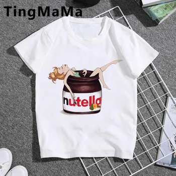 

Kawaii Nutella T Shirt Kids Funny Summer Top Cartoon T-shirt Plus Size Korean Style Unisex Graphic Fashion Cute Children Clothes