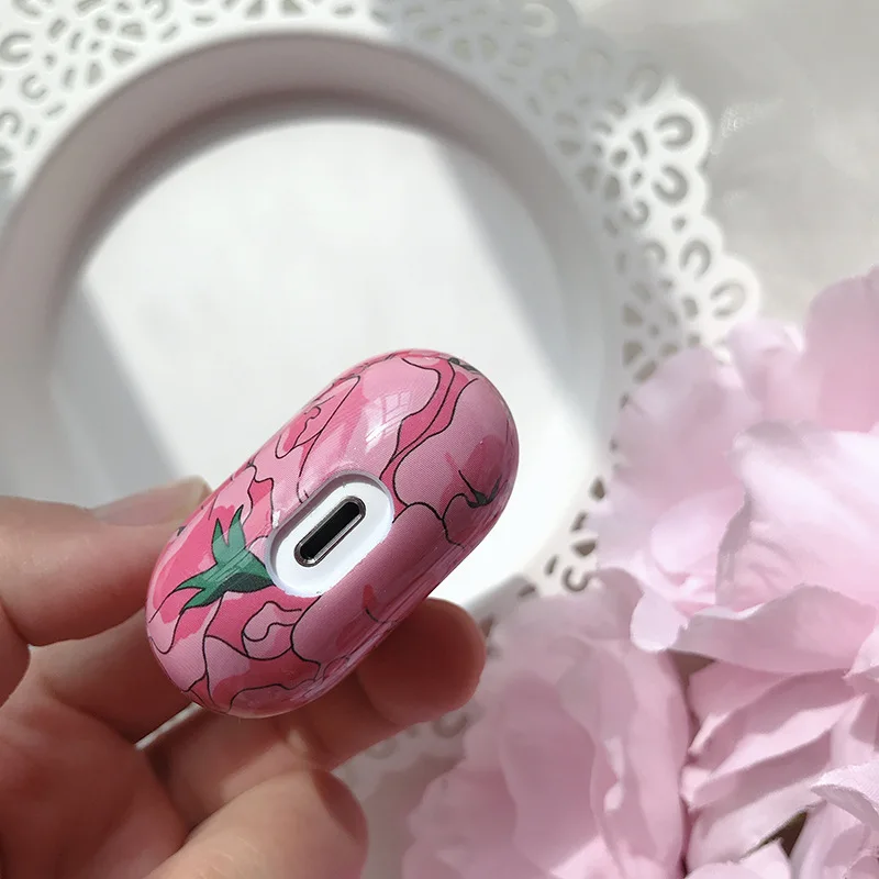 Чехол для наушников с свежими цветами для Apple Airpods 1:1 Bluetooth гарнитура чехол для наушников Аксессуары для кожи