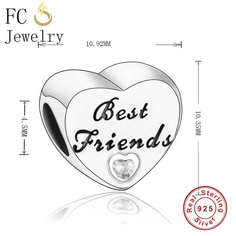 FC Jewelry оригинальный брендовый браслет с подвесками 100% Настоящее серебро 925 пробы
