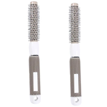 

2Pcs Professional Hair Dressing Brushes High Temperature Resistant Ceramic Iron Round Comb (25Mm) Hair Styling Tool Hairbrush