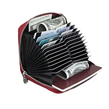 

Luxury Genuine Leather Card Holder Credit Card Case Organizer Passport Wallet Men RFID Blocking Cardholder Clutch Wallets Purse