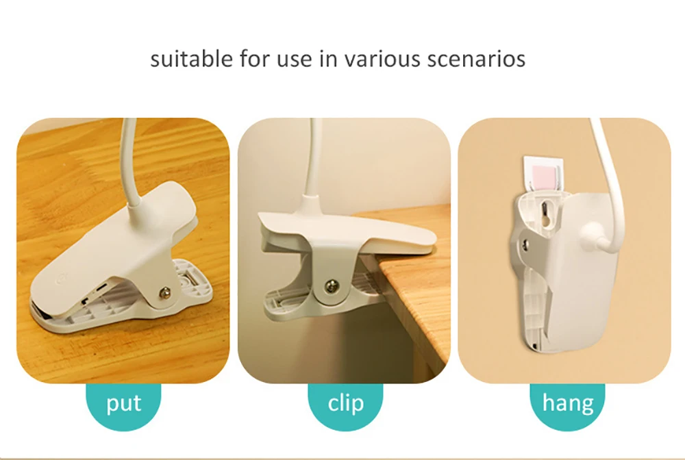 Светодиодная настольная лампа с usb-питанием, с третьей передачей, с затемнением, в форме кольца, светильник, с зажимом, на кровать, лампа для чтения, работы, колледжа, общежития