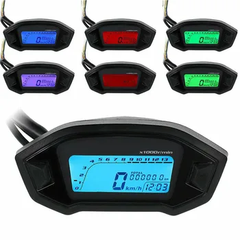 

Motorcycle Speedometer Tachometer Time Display Replacement Waterproof Universal Easy Use Travel Distance Odometer LCD Digital