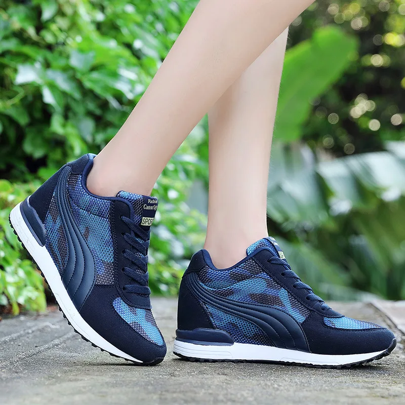 

Spring And Autumn Mesh Breathable Camouflage Athletic Shoes WOMEN'S Shoes Elevator WOMEN'S Shoes Casual Shoes Versatile Fashion
