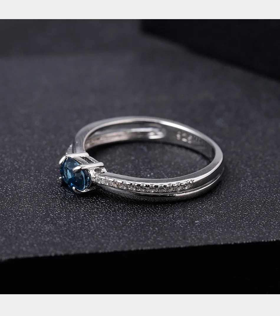 GEM'S BALLET 0.57Ct натуральный Овальный Лондонский Голубой топаз кольца для женщин Настоящее 925 пробы Серебряное классическое кольцо с камнем рождения хорошее ювелирное изделие