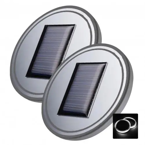 2Pcs LED Auto Coaster Licht Rot Blau Grün Solar Leucht Tasse Pad