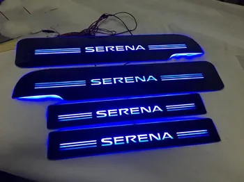 

Acrylic door sill plate strip with led decorative welcome light moving door scuff for nissan serena C27 2017-19