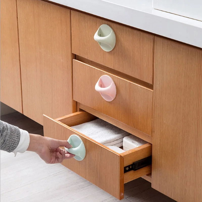 

3pcs Modern minimalist handle Door and Window Adhesive Auxiliary Handle Kitchen Cupboard Door Pulls Drawer Knobs Home Decoration