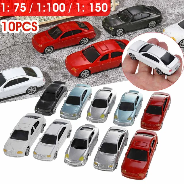 10Pcs 1:75/1:100/1:150 Schaal Plastic Model Auto Miniaturen Modelbouw Speelgoed Trein Railway Modellering Auto Kids Geschenken _ - AliExpress Mobile