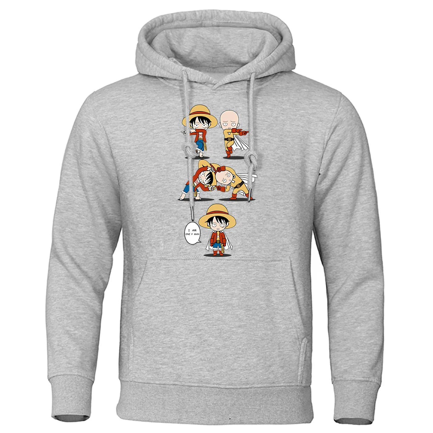 Luffy vs Saitama толстовка с капюшоном один кусок кроссовер удар Мужской пуловер крутой