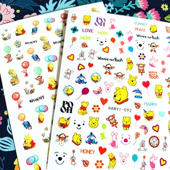 

Newest HANYI-414 Little bear sheep banana 3d nail art sticker nail decal stamping export japan designs rhinestones decorations