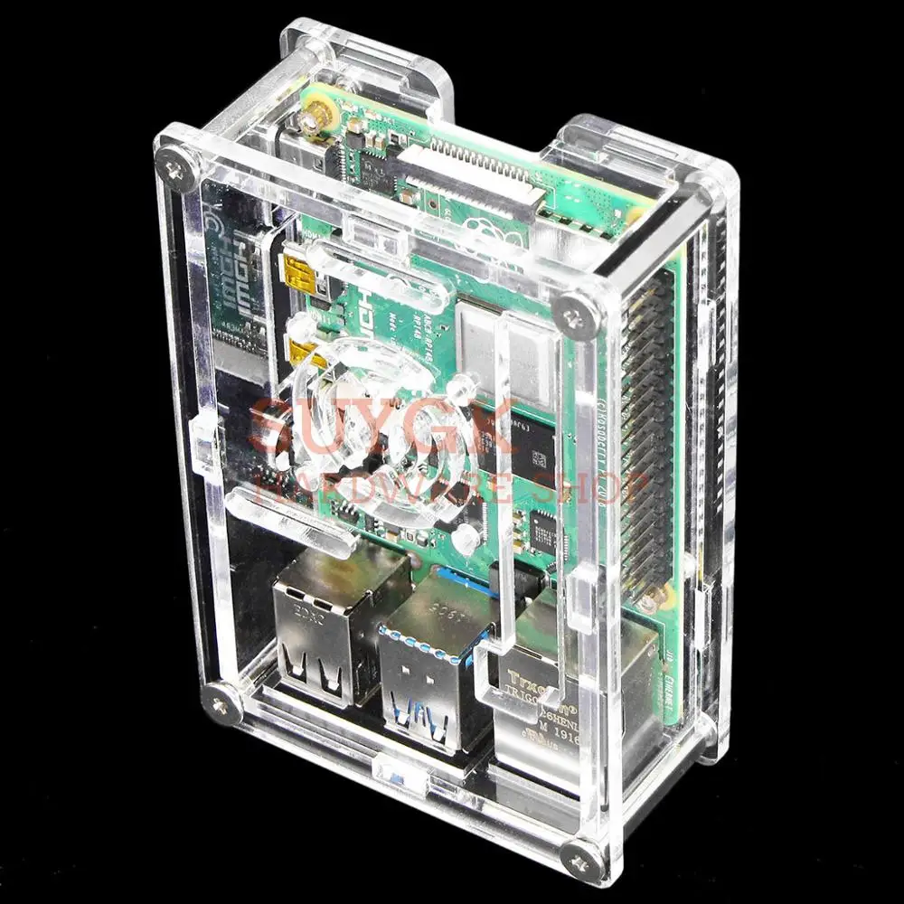 Пластиковый корпус для Raspberry PI 4 1 ГБ/2 ГБ/4 ГБ|Аксессуары демонстрационных стендов|