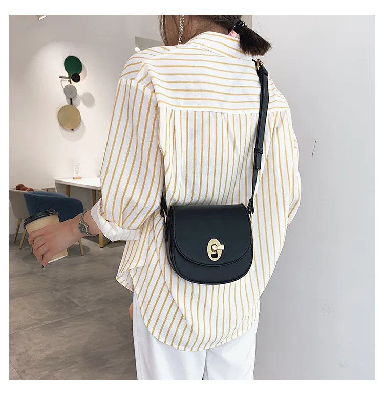 

JIULIN Women's New Summer 2019 brand Korean Version bags Slant Bag Metal Simple Fashion Single Shoulder Saddle Bag