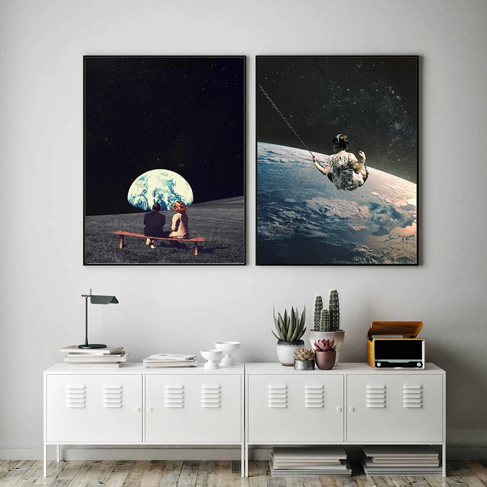 Cosmic-Sky-Art-Prints-Earth-Couple-Canvas-Posters-Surrealism-Galaxy-Space-Moon-Canvas-Painting-Cosmic-Wall