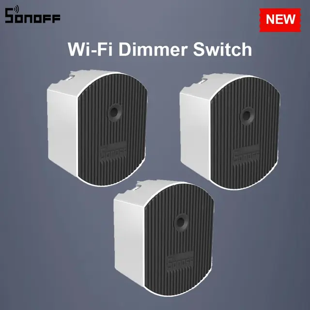 Sonoff d1 interruptor de luz inteligente diy, interruptor de luz com regulação do fluxo luminoso, 433mhz controle rf, 3/peças via ewelink app google home alexa