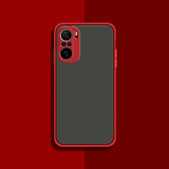 Phone Case for Xiaomi Redmi Note10 Note 10 S Pro Max 10S 10Pro 10ProMax 4G Translucent Shockproof  Matte Camera Protection Cover Red