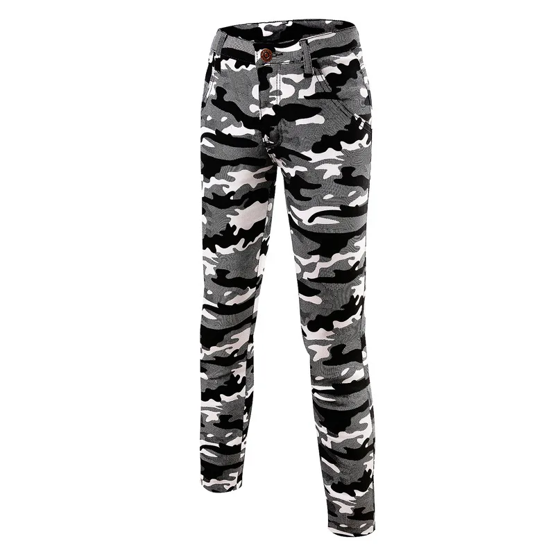 New Style Foreign Trade Camouflage MEN'S Casual Pants Trousers MEN'S Trousers Hollow out Figure Flower Pants K01