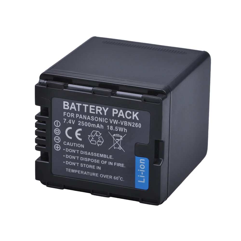 VW-VBN26 2500 мА/ч Батарея VBN260 для цифрового фотоаппарата Panasonic HC-X800 HC-X900 VW-VBN390 VBN130 HC-X910