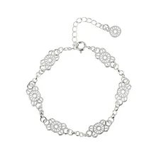 Real 925 Sterling Silver Cute Exquisite Hollow Flower Stacked Bracelet Elegant Fine Jewelry For Women Engagement Gifts