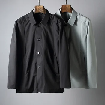 

JSBD light luxury men's wear high-end quality small bee inside three-dimensional slim casual lapel solid color windcoat