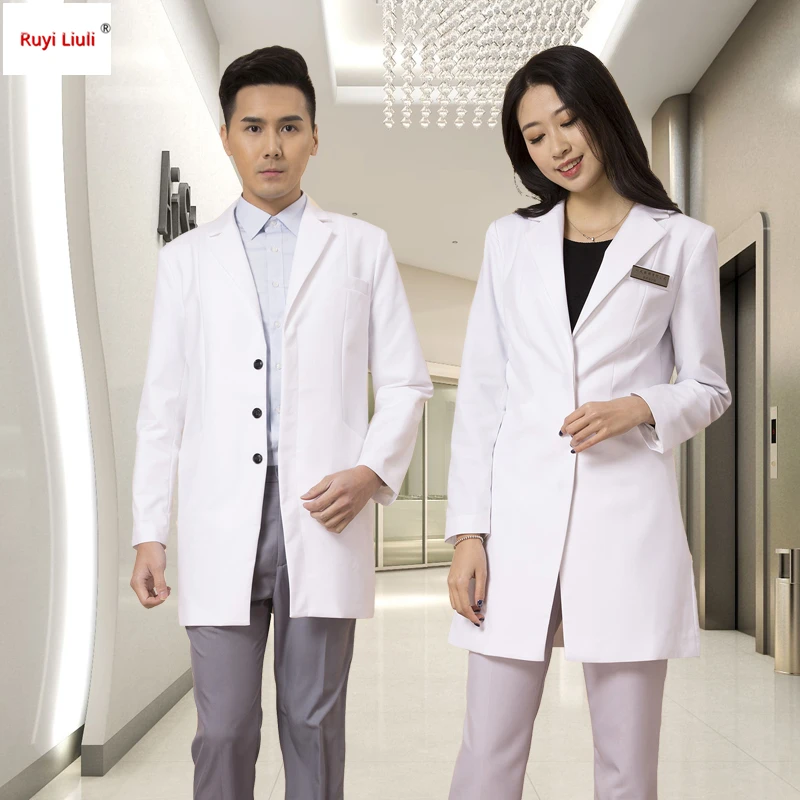 Модная Больничная одежда для медсестер с логотипом на заказ, с длинными рукавами, для красоты, сервная форма, без морщин, рабочая одежда, униформа для медсестры-Ruyi Liuli
