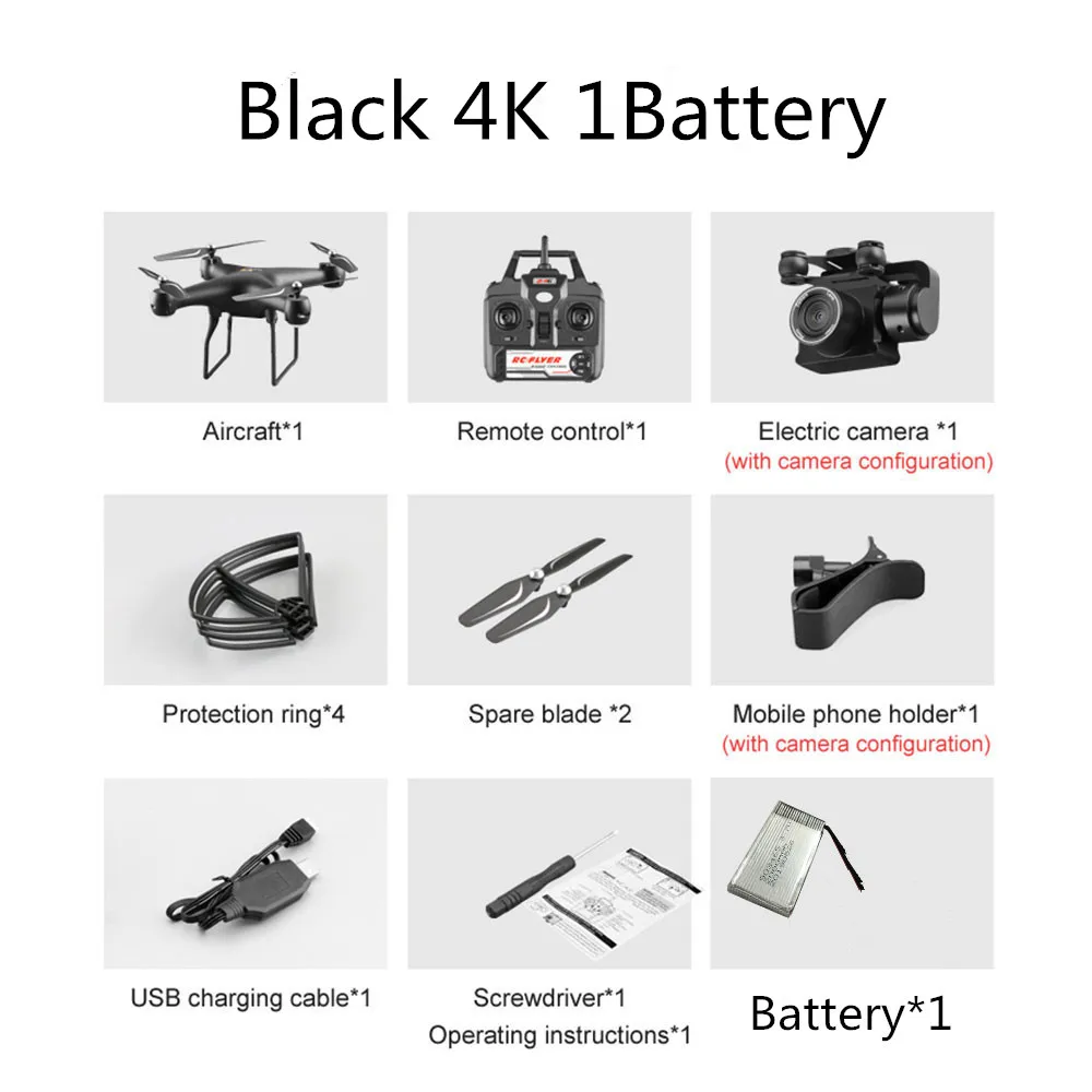 RC Квадрокоптер S32T Дрон 4K HD ESC широкоугольная камера Wi-Fi FPV высота холдинг селфи дроны Профессиональный 25 мин Время полета - Цвет: black 4K 1B