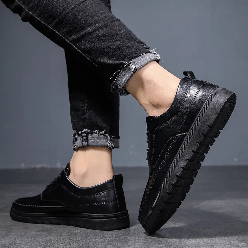 Men Shoes British Leather sneaker Business Driving Casual Lace Up Breathable shoes Outdoor Comfy Fashion Autumn Soft *Y0885