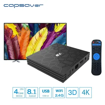 

Capsaver TV Box Android 8.1 Smart Set Top Box 3D 4K 4GB 32GB Bluetooth4.1 USB WiFi with Remote Control for Home Room Television