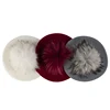 Women's Knitted Elegant Berets Soft With Real Pompom Female Artist Fashion Retro Hats Lady Solid Color French Simplicity Caps 2