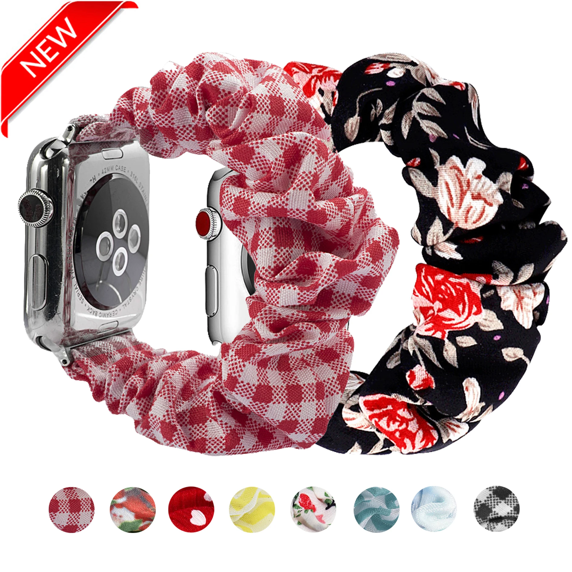 

Flexible Watchband for Apple Watch Series 6 5 4 Elastic Fabric Strap For I Watch 38mm 40mm 42mm 44mm Spot Design Simplicity