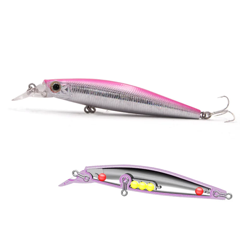 TacklePRO M20 1Pcs Black Minnow Artificial Floating Fishing Lure 100mm  15.6g Fish Lures Hard Bait Pesca Fishing Tackle 6 Colors