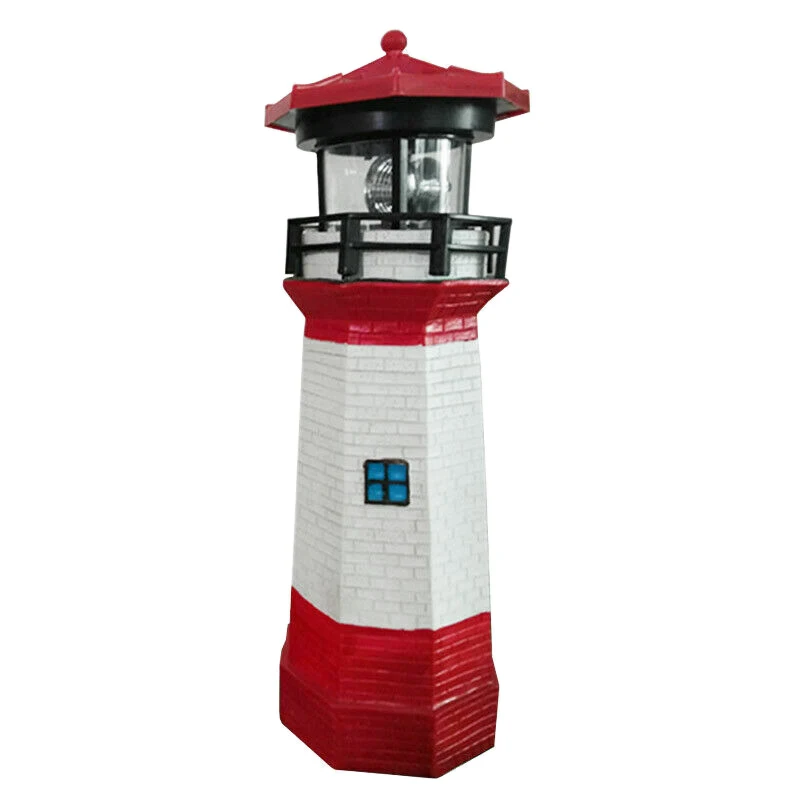 

Creative LED Solar Powered Lamp Lighthouse Rotating Outdoor Garden Lawn Light Ornament