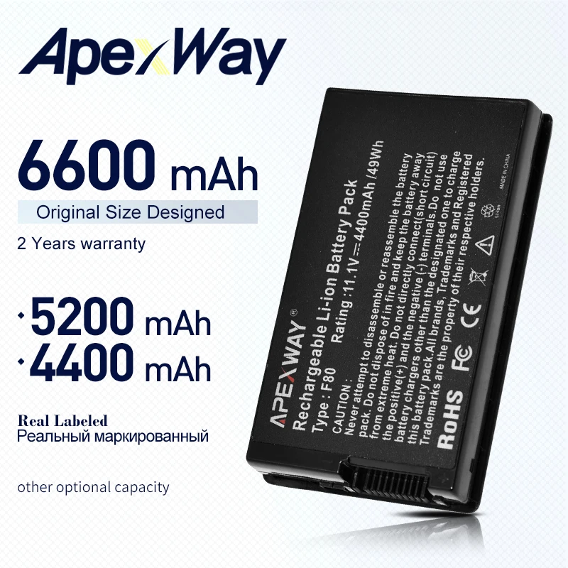 ApexWay Батарея для Asus A32 F80 F80Cr F80s F81 F81E F81Se F83 F83Cr F83E F83S F83Se F83T F83V F83VD F83VF K41 K41E|battery for
