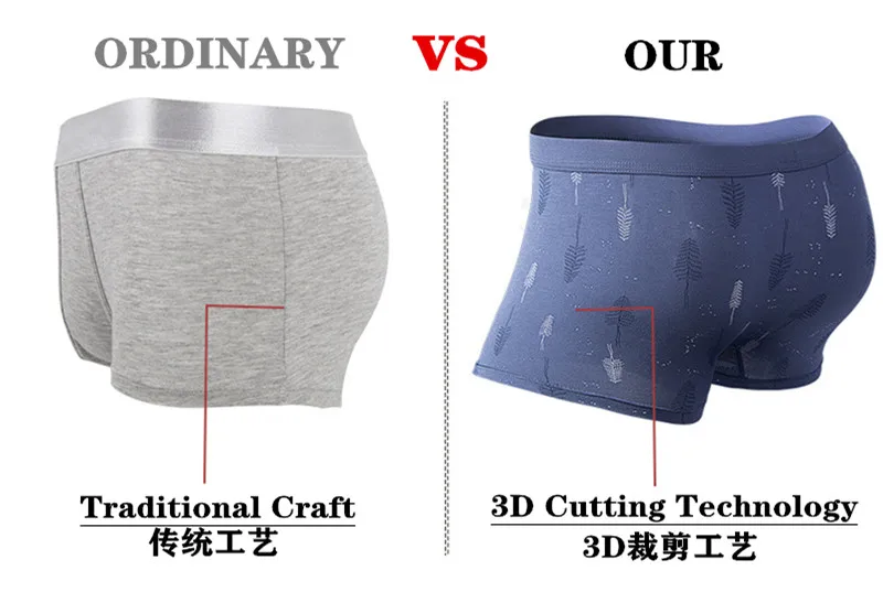 High-end cotton new men's underwear flat underpants Soft Breathable Comfortable Crease proof Colorfast Anti-Pilling Trackless