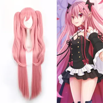 

100CM Long Straight Krul Tepes Wig Owari no Seraph Of The End Synthetic Hair Anime Cosplay Wig Ponytail Wigs