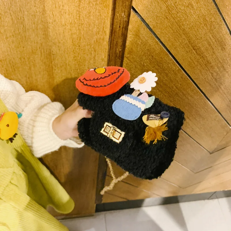 

Children's Bags Tide Ride New Products Woolen Lock Graceful Series Sesame Street Anime Creative Baby Multi-color Trim Package