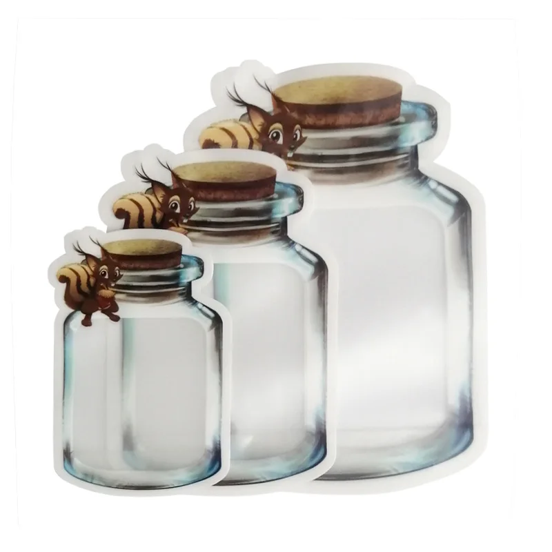 

Reusable Mason Bottle Ziplock Bags Candy Nuts Cookies Package Storage Bag Kitchen Food Container Snacks Zipper Leakproof