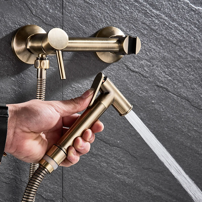 quyanre frap gappo Bidets bronze shower head wash hygienic shower sprayer anal cleaning hot & cold mixer toilet spray kit bidet spray