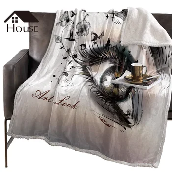 

BIGHOUSES Throw Blanket Eye Female Beautiful Design Fleece Blankets Winter Blanket Personalized Blankets Bedclothes