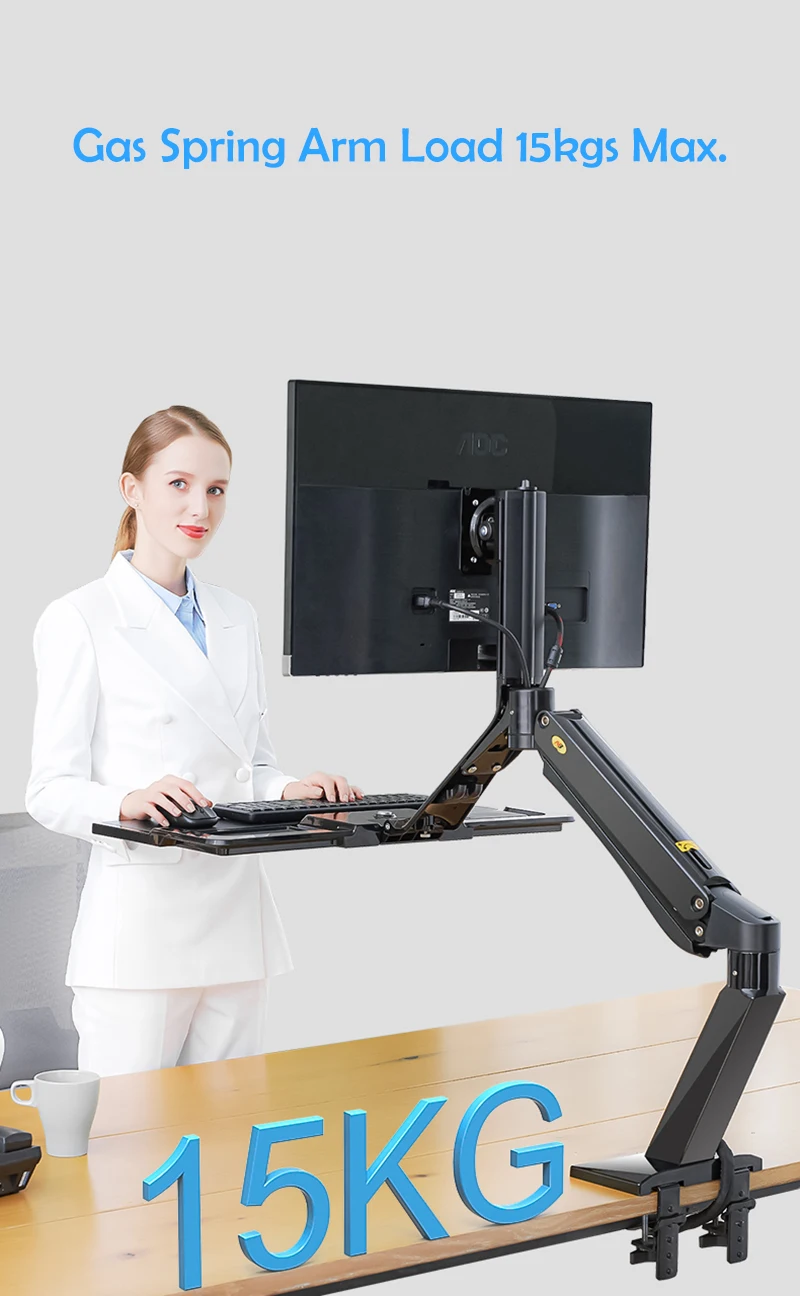 NB40 Ergonomic Height Adjust Computer Sit Stand Workstation 22-32 Inch Monitor Mount Bracket with Keyboard Plate Desk Stand 20 NB40 Ergonomic Height Adjust Computer Sit Stand Workstation 22-32 Inch Monitor Mount Bracket with Keyboard Plate Desk Stand 15