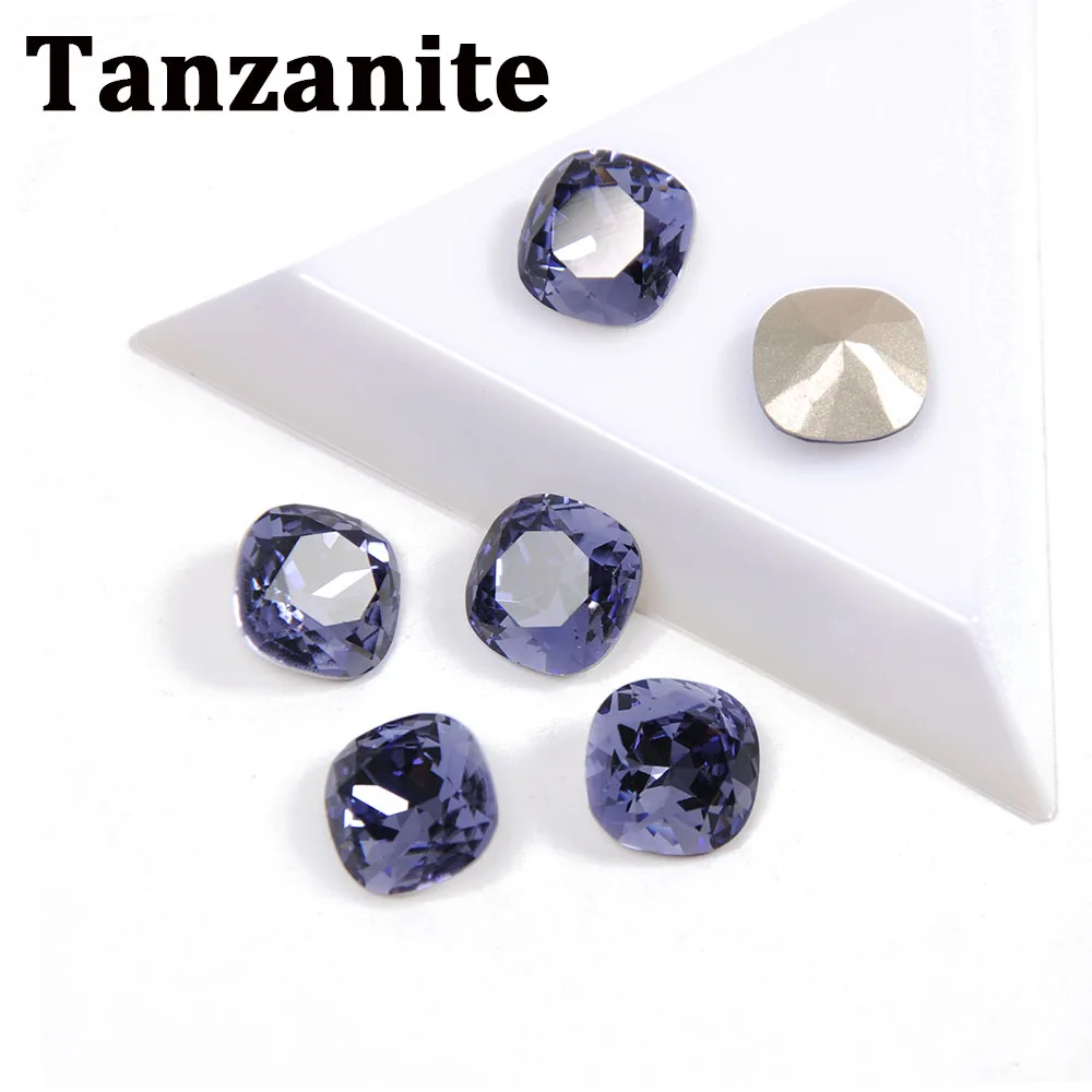 Tanzanite CTPA3bI Кристалл разноцветная Подушка порезанные швейные стразы пришить Алмазный ментальный коготь стразы камни DIY украшения одежды - Цвет: Tanzanite