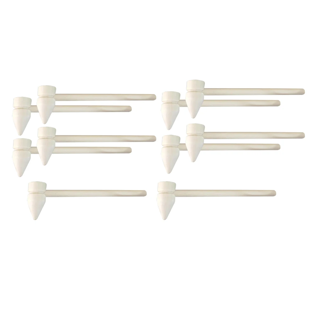 10Pieces MINI NATURAL WOOD MALLETS WOODEN HAMMERS FOR DIY JEWELRY MAKING TOOLS