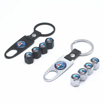 

5pcs Car-Styling Car Wheel Tire Valve Tyre Caps Case For For Alfa Romeo 159 147 156 Giulietta 147 159 Mito KEYRING Car Accessori