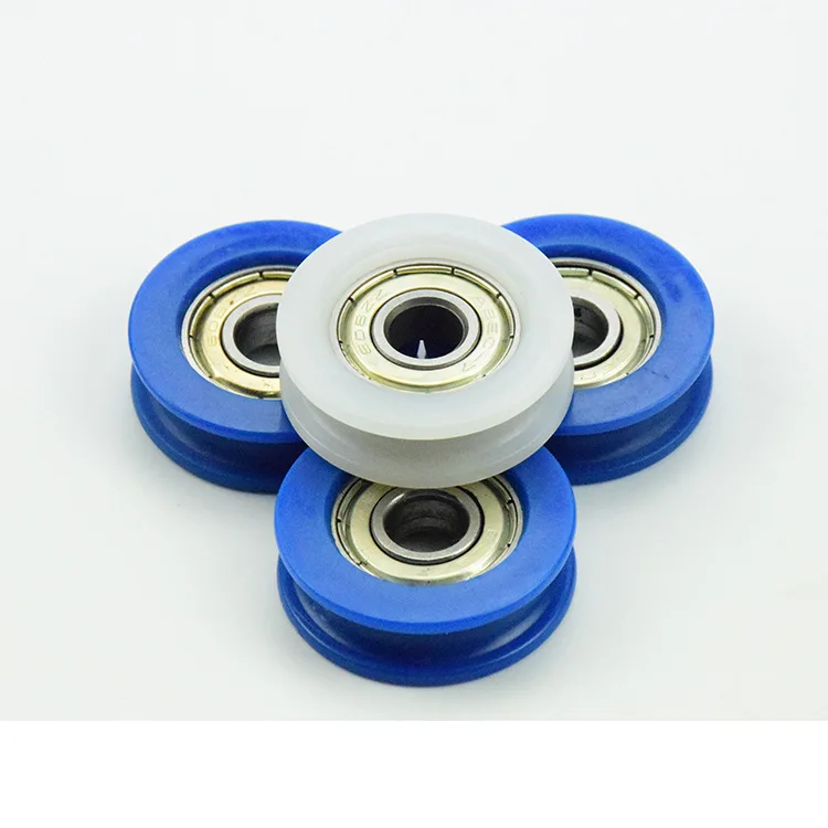 Fixmee 10 pcs U Nylon plastic Embedded 608 Groove Ball Bearings 8*30*12mm Guide Pulley afbeelding