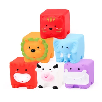 

6pcs/set Baby Bath Toys Cartoon Animal Float Soft Rubber Kids Water Toys Smooth Safe Water Spray Children Bathroom Bathing Toy