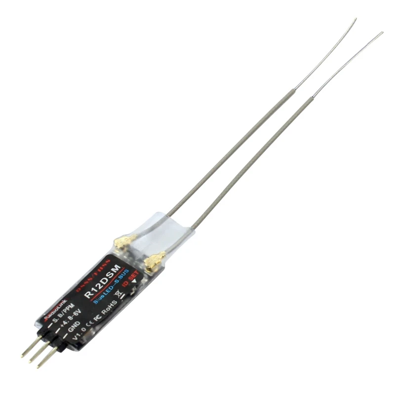 

RadioLink R12DSM Dual Antenna Mini Receiver 12 Channel 2.4G AT9 AT9S AT10II F21423