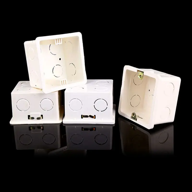 86X86 PVC Junction Box Wall Mount Cassette For Switch Socket Base Switch Bottom Box Electrical Accessories E7CB
