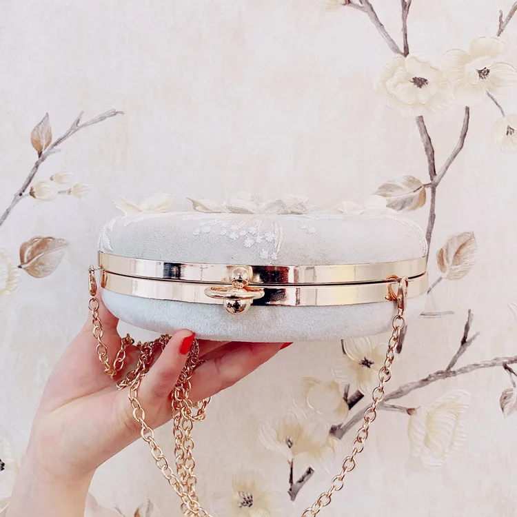 Floral Embroidered Crossbody bag top view