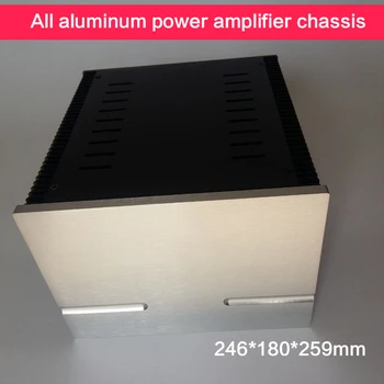 

All Aluminum Power Amplifier Chassis 518 Power Supply Case Audio Shell Amplifier Box Blank Panel DIY with Radiator 246*180*259mm