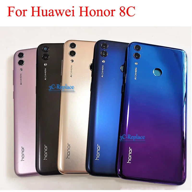 6,26 дюймов для huawei Honor 8C BKK-AL00 BKK-TL00 BKK-AL10 BKK-LX1 BKK-L21 задняя Батарея крышка дверца батарейного Корпус чехол сзади Стекло запчасти